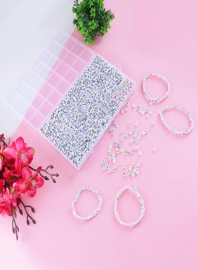Ambitieux DIY Bracelet-Making Kit with 1100+ Clay Beads, 26 Alphabet Beads (Black & White), Smiley & Heart Emojis, Charms & Accessories - Complete Friend Ship Bracelet Jewelry Crafting Set - Image 2